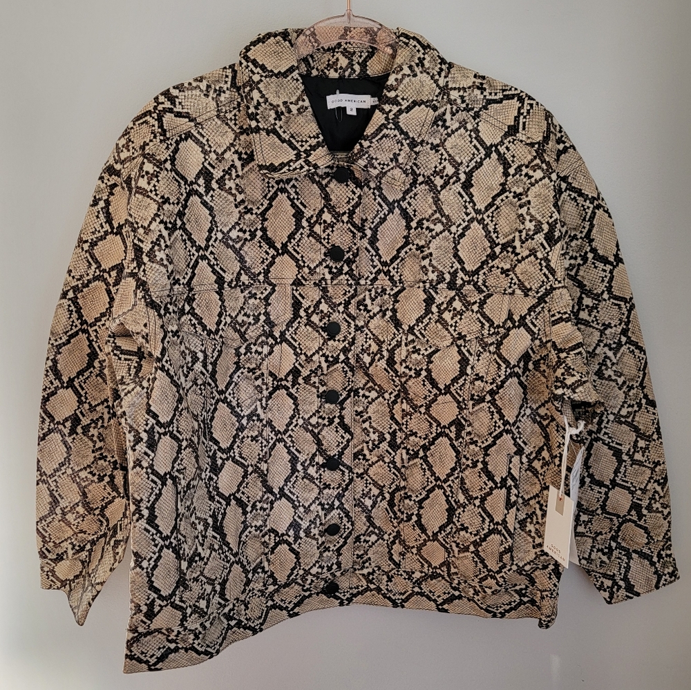 Good American NWT Faux Snakeskin Jacket Size 2 (medium size 6-8)